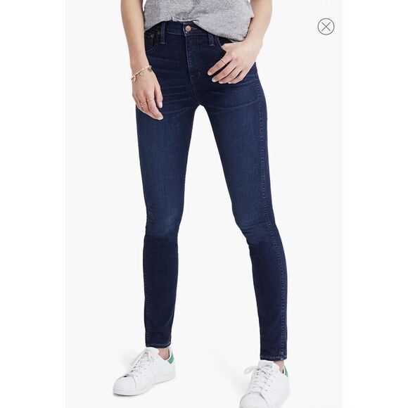 Madewell SZ 25 10" High-Rise Skinny Jeans in Hayes Wash - Picture 1 of 11